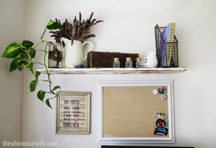 DIY rustic shelf decor