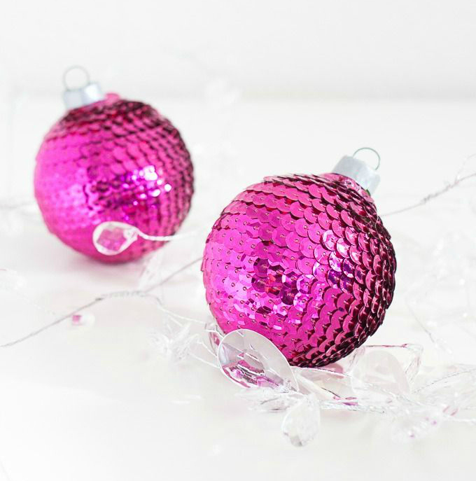 DIY sequin ornaments