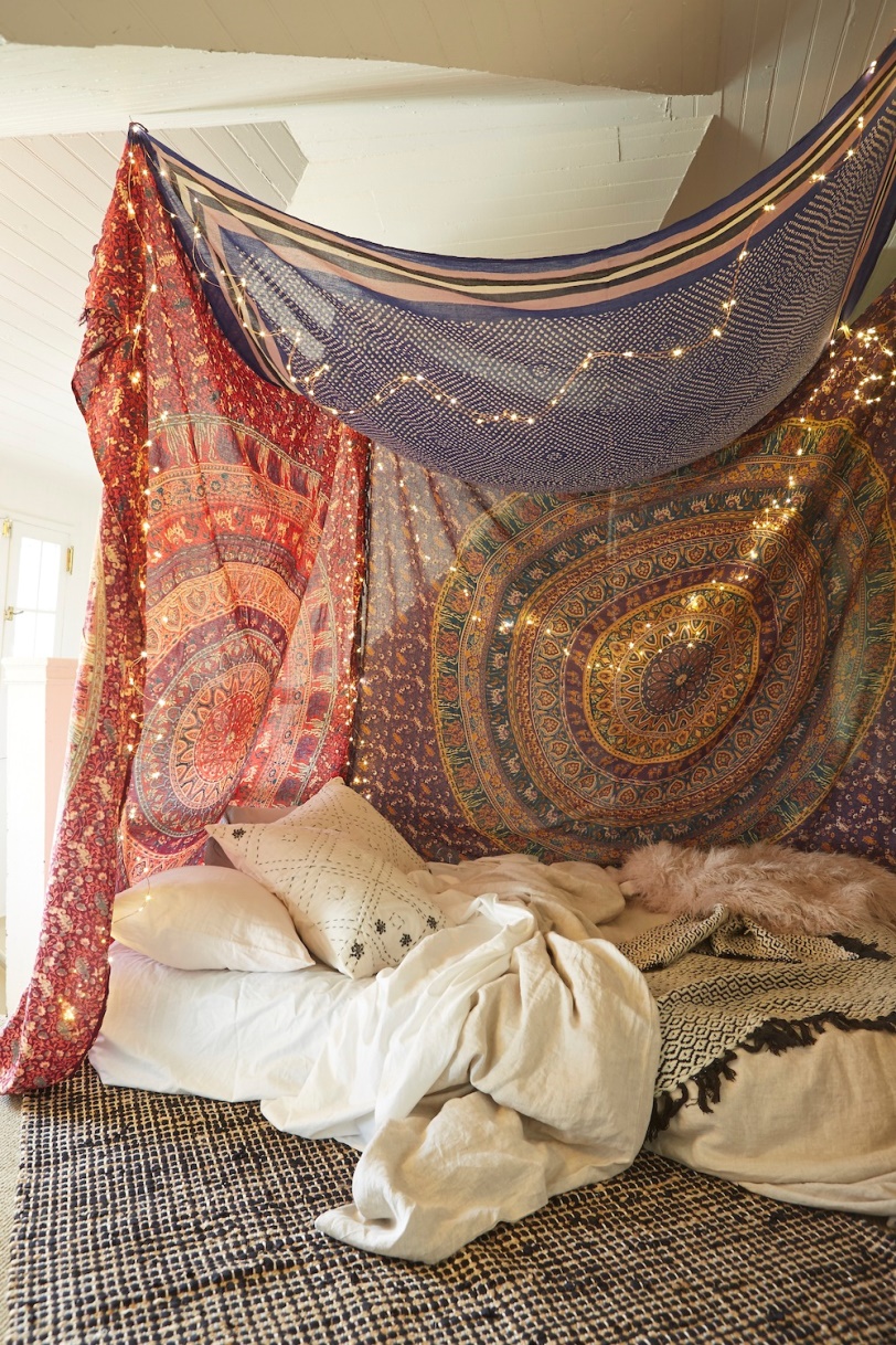 DIY tapestry canopy