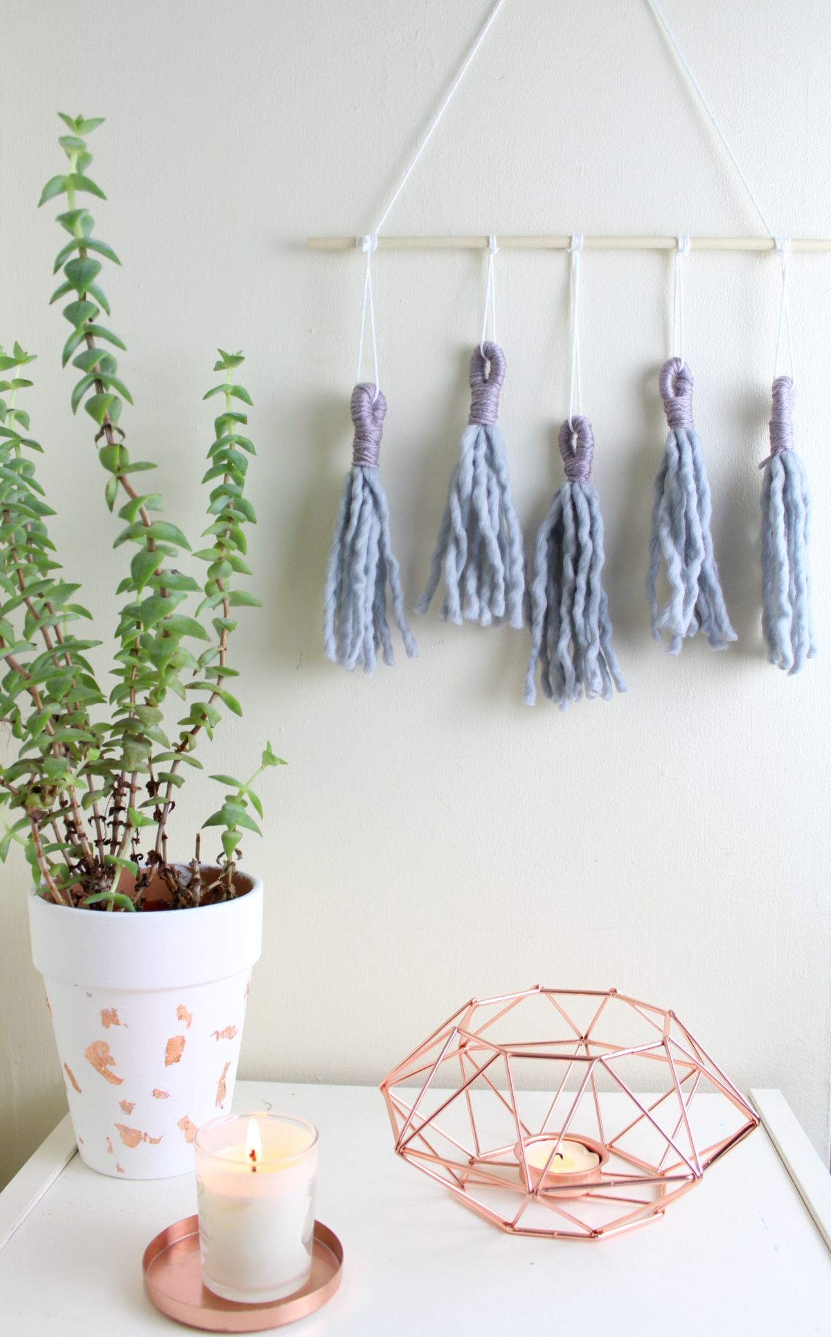 DIY tassel wall hanging