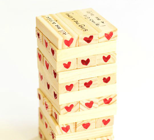 DIY valentine jenga