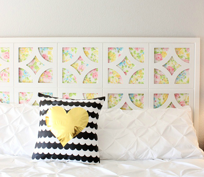 DIY vintage sheet headboard