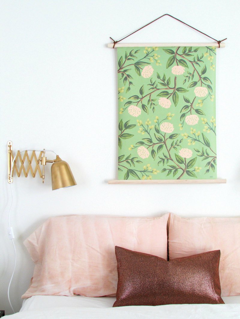 DIY wallpaper wall hanging
