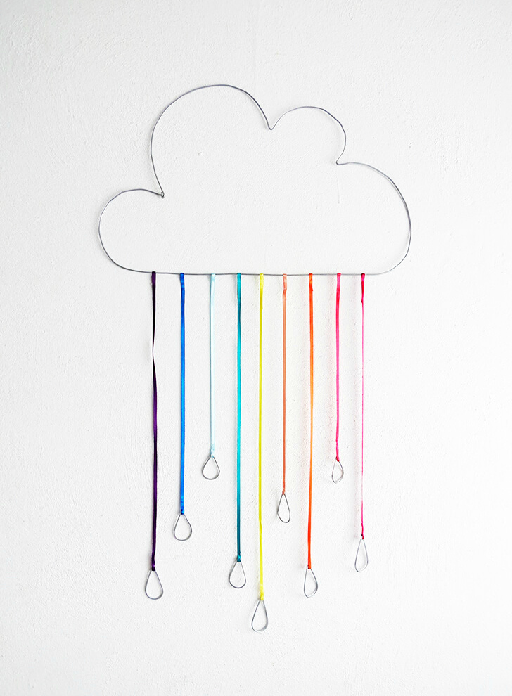 DIY wire rainbow cloud