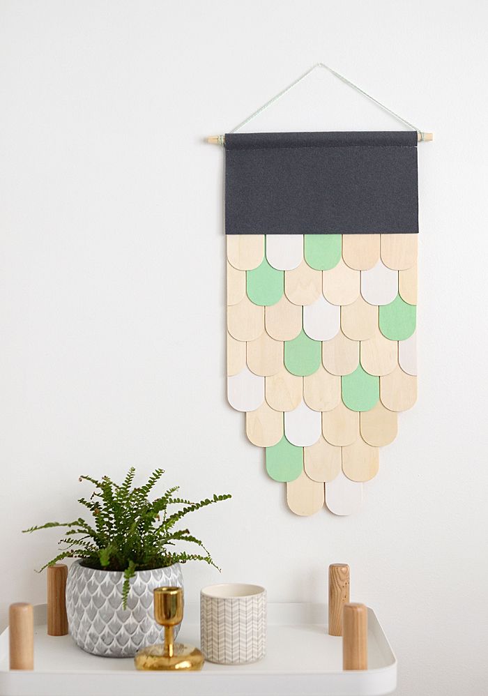 DIY wood scallop hanging