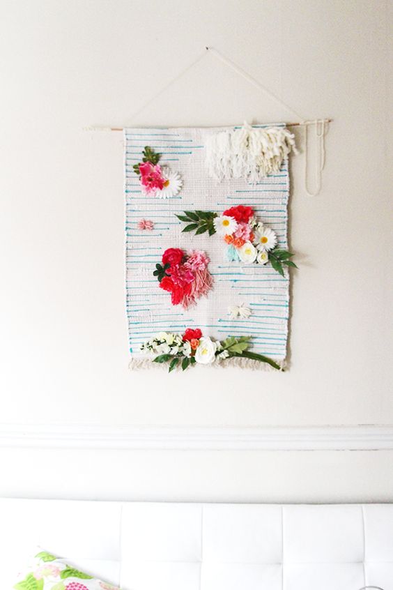 DIY woven floral art
