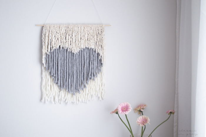 DIY woven heart art