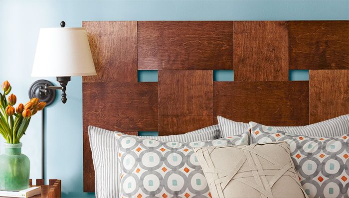 DIY woven wood headboard