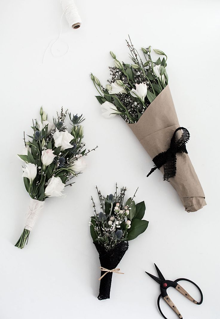 DIY wrapped flowers