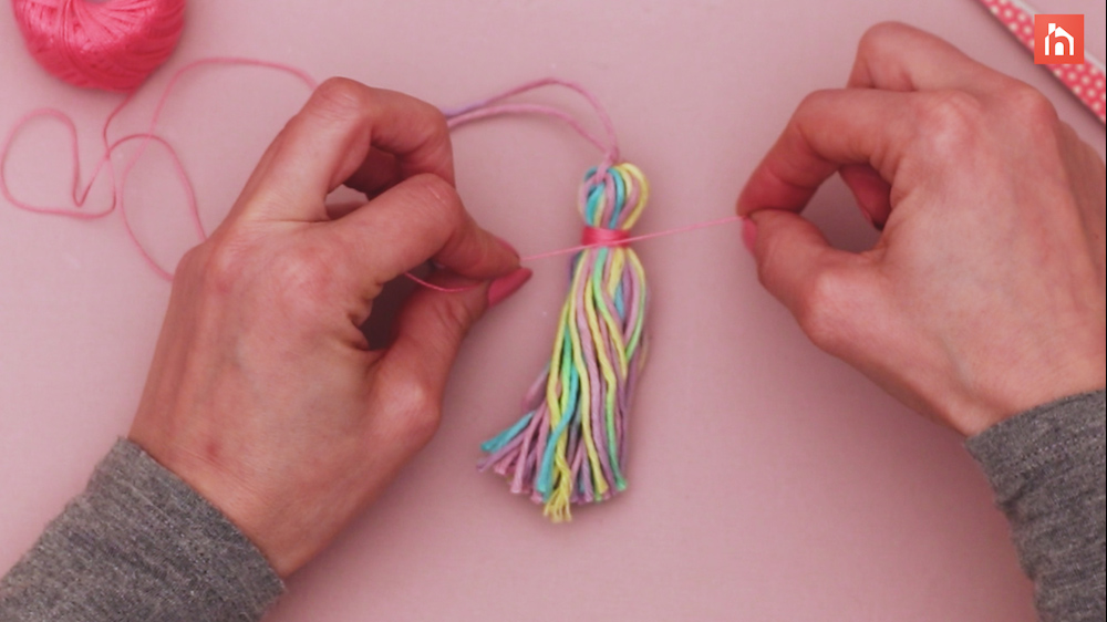 DIY yarn tassel how to make 16