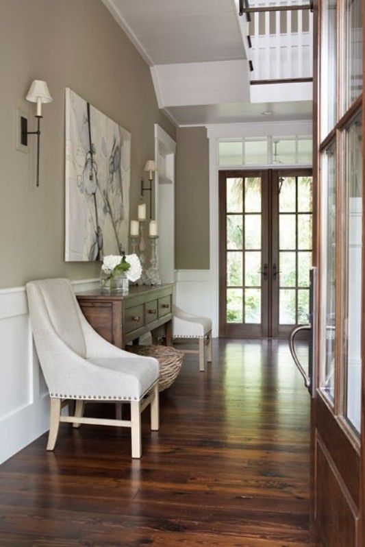 Dark wood floor for entryway