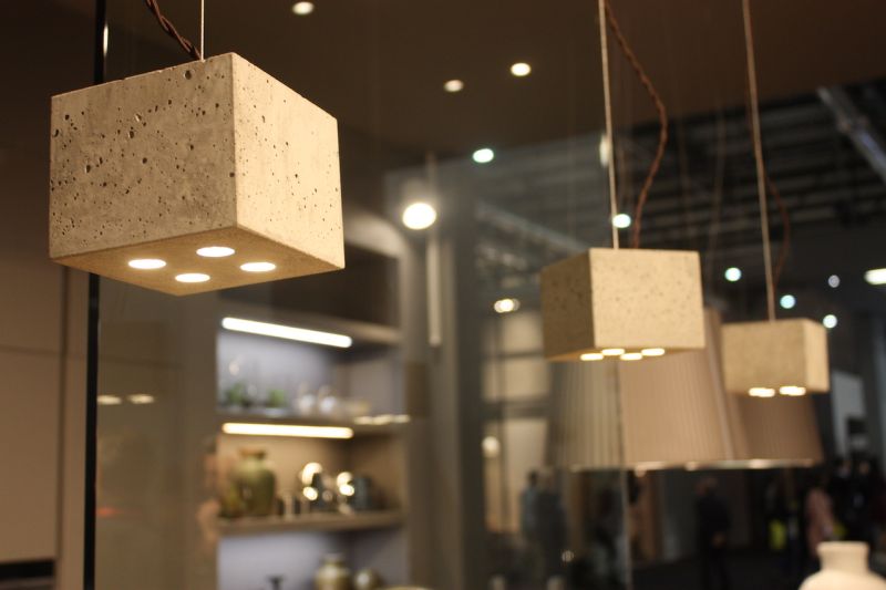 Concrete is still a design darling, especially when it's used to create kitchen pendant lighting like these cube-shaped fixtures shown by Arrex. Industrial and chic, they'll work in just about any modern or contemporary kitchen.