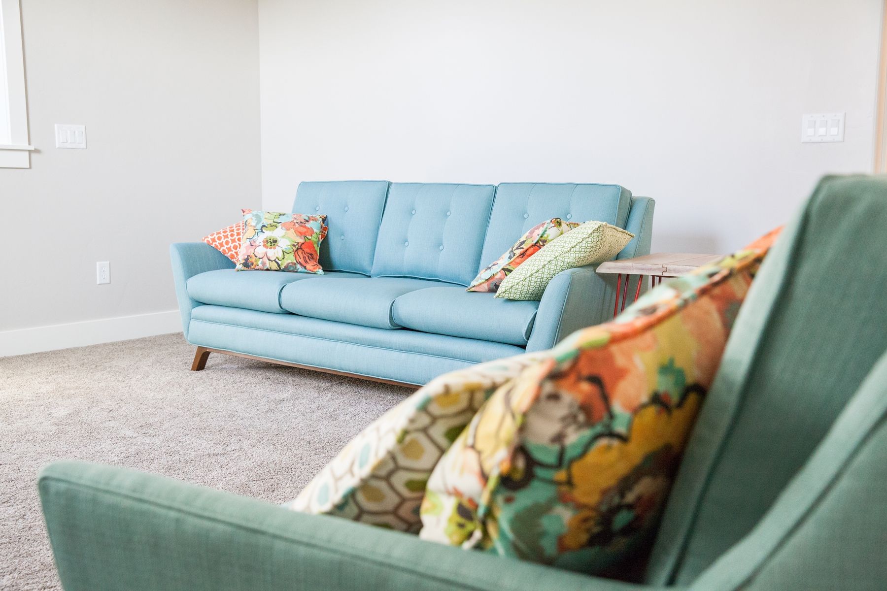Decorate a living room with only furniture