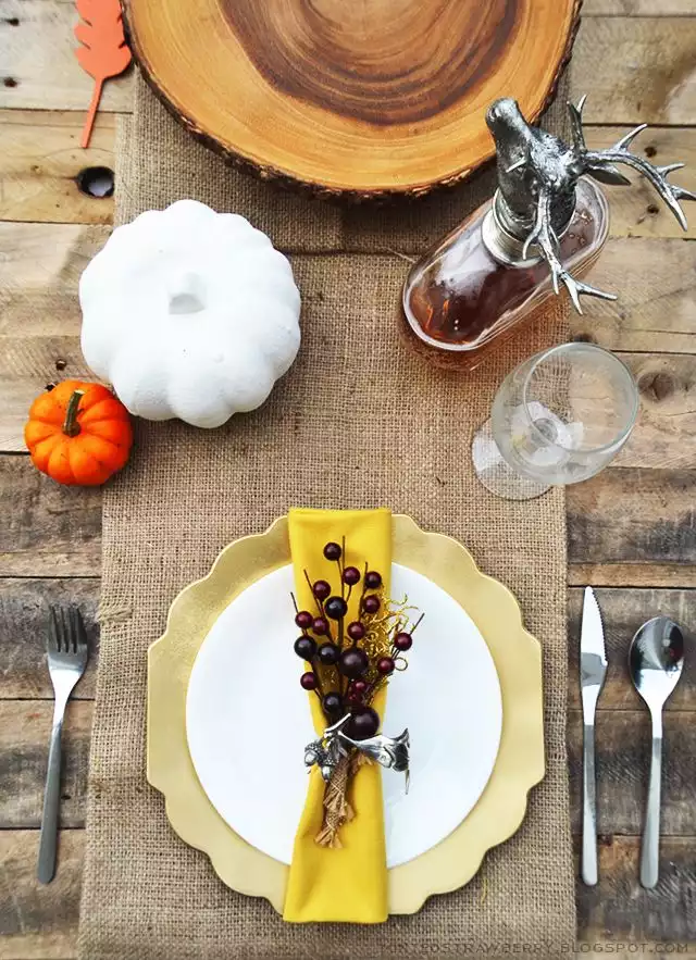 Decorating the table for a special event like Thanksgiving