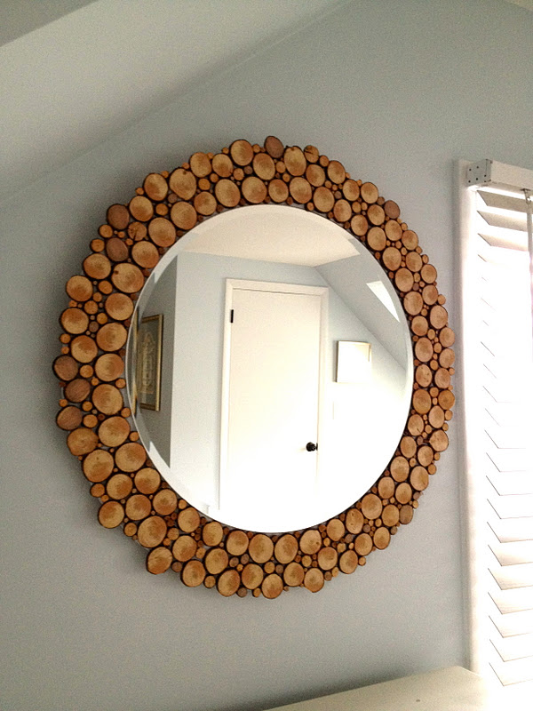 Decorative Birch Slice Mirror