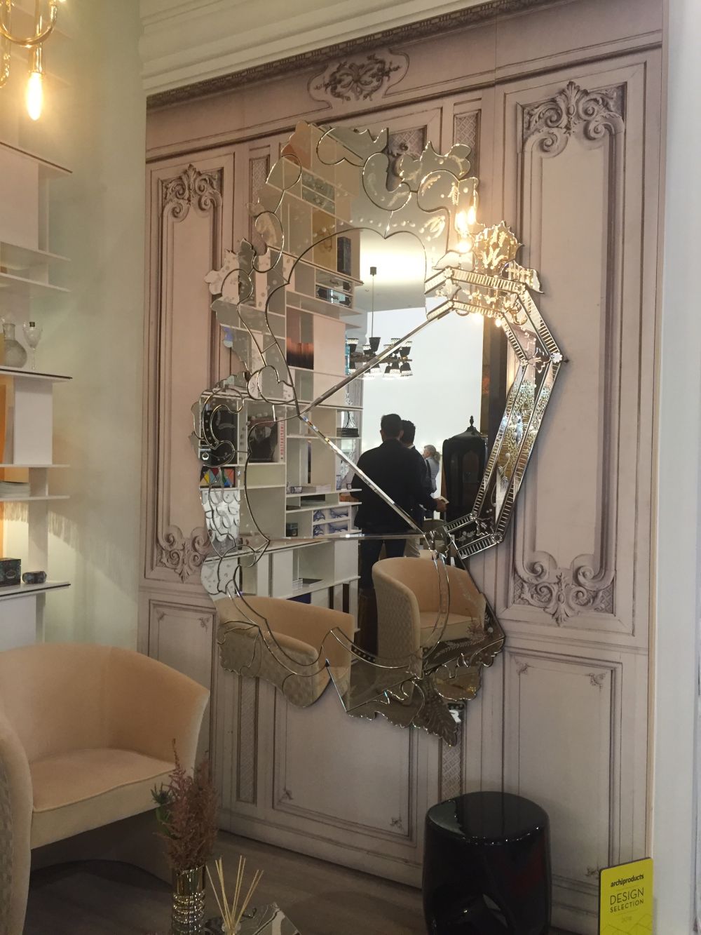 Decorative large mirror on the wall
