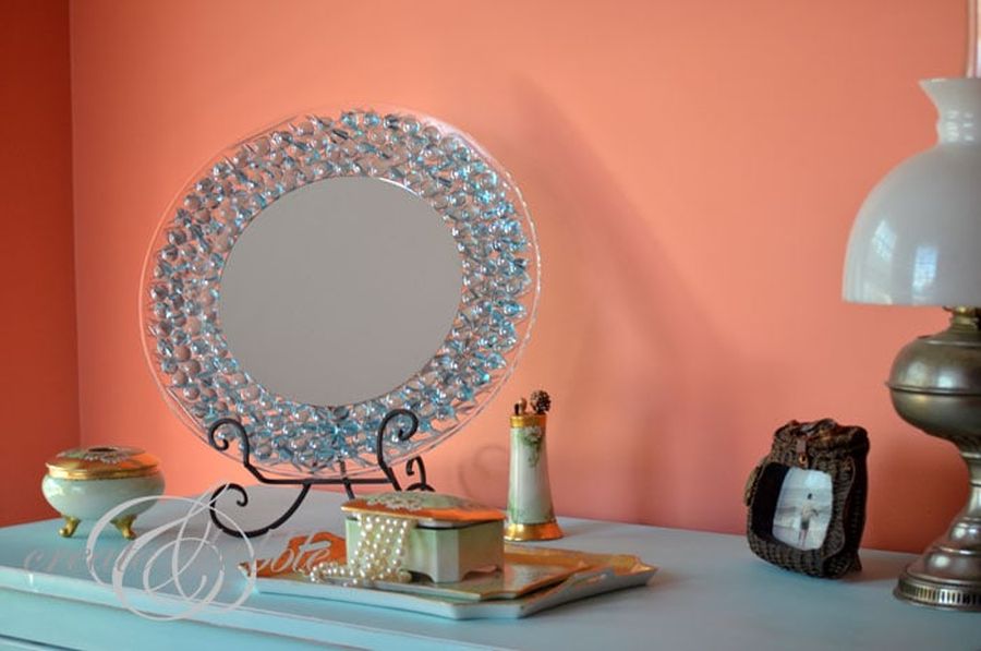 Decorative mirror from repurposed supplies