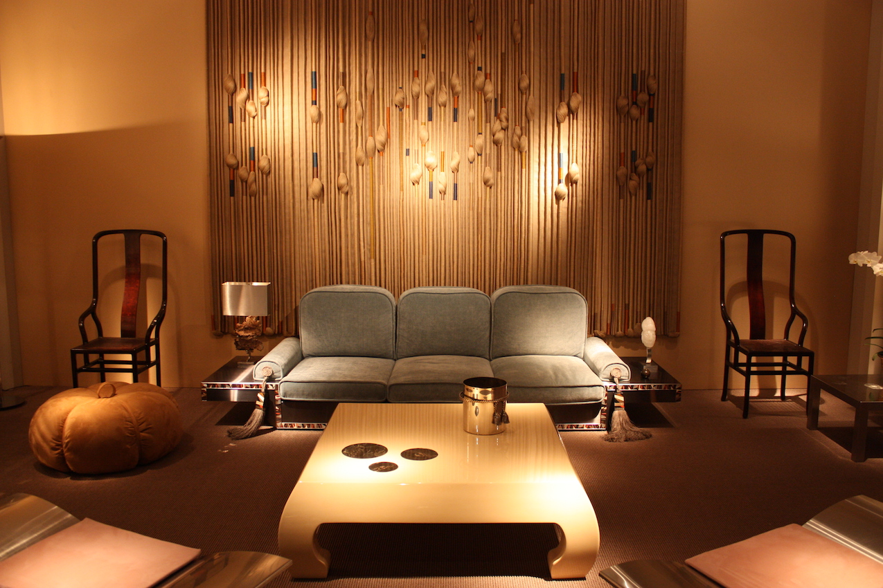 Textile art makes a warm and sophisticated feature wall.