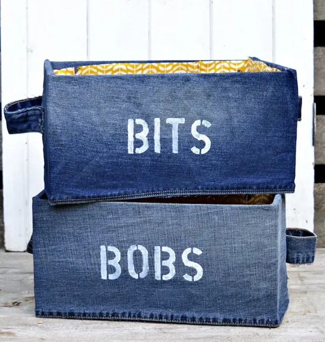 Denim boxes made from old jeans