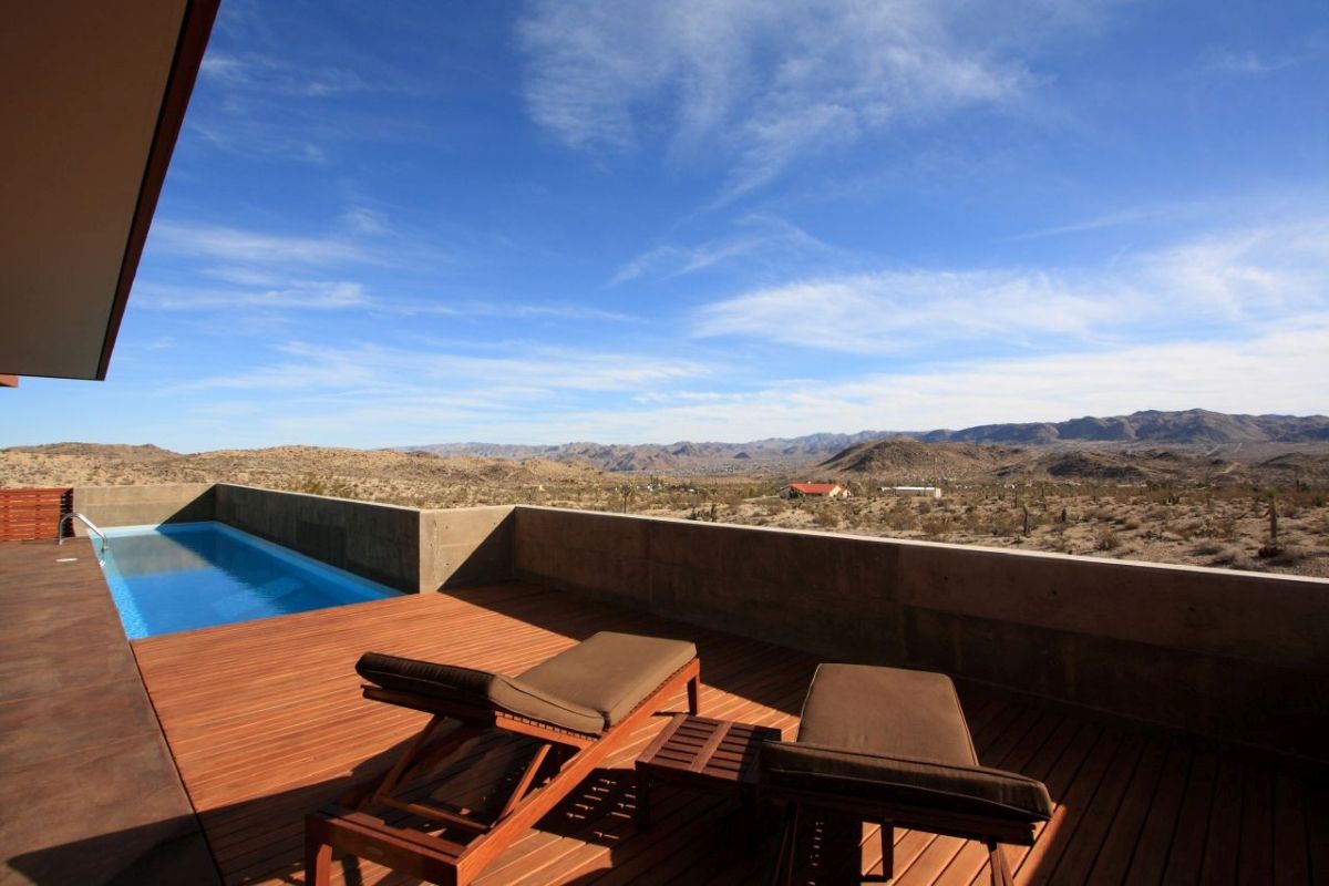 Desert patio deck swimmgin pool