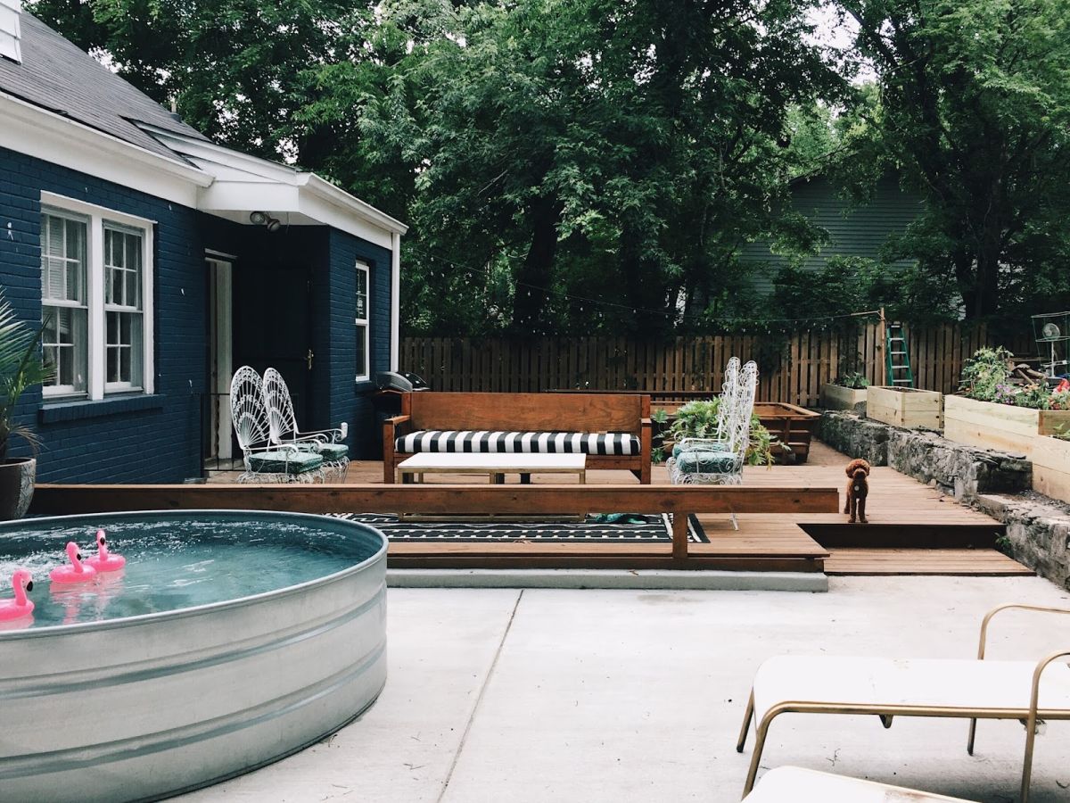 DIY backyard stock tank pool