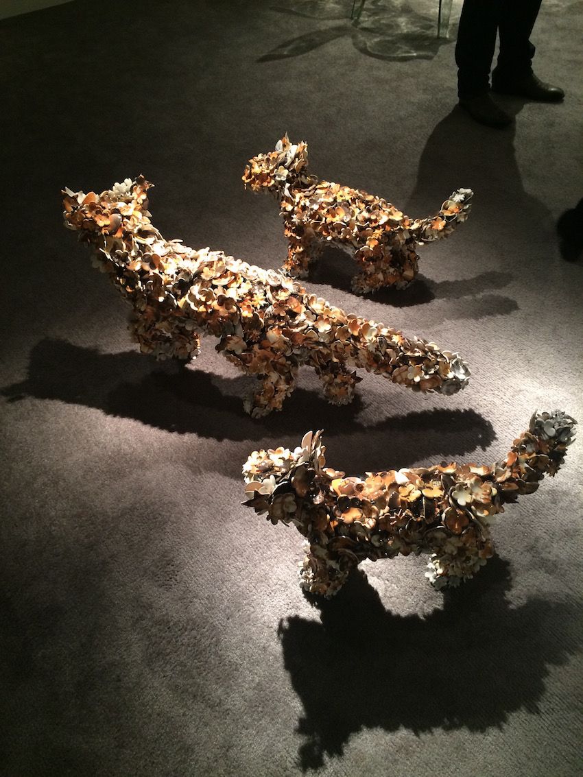 Sculpture 'Fox Cub 2', 2015 is made of Ceramic, stainless steel, and enameled wire.