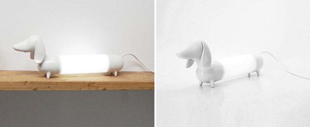 Dog shaped desk lamp