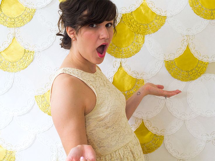 Doily photo booth background