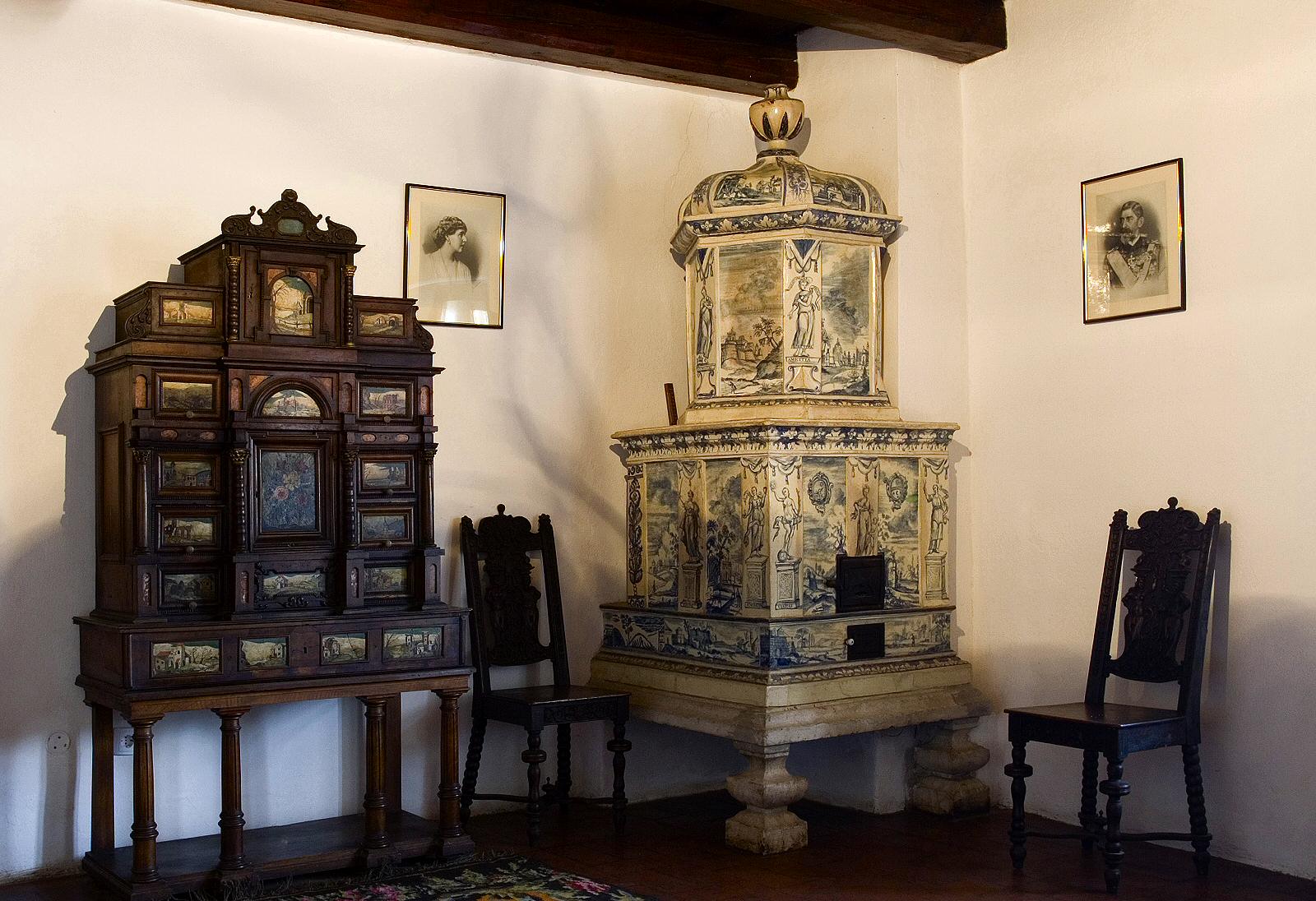 This is one of the corners in King Ferdinand's bedroom, featuring the original furniture