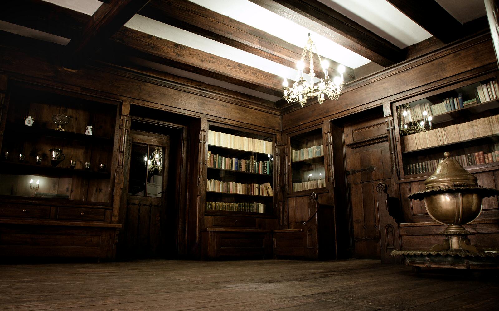 The library room is impressive and the atmosphere inside is calming and mysterious