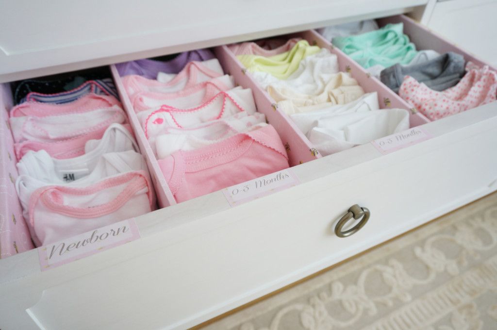 Drawer organization for nursery room