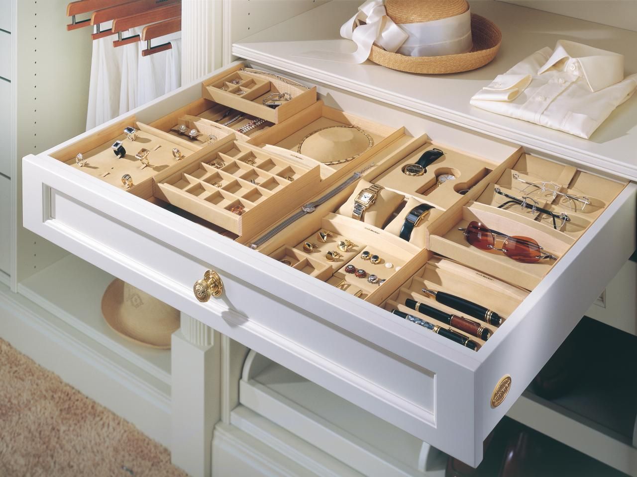 Drawer with boxed jewelry