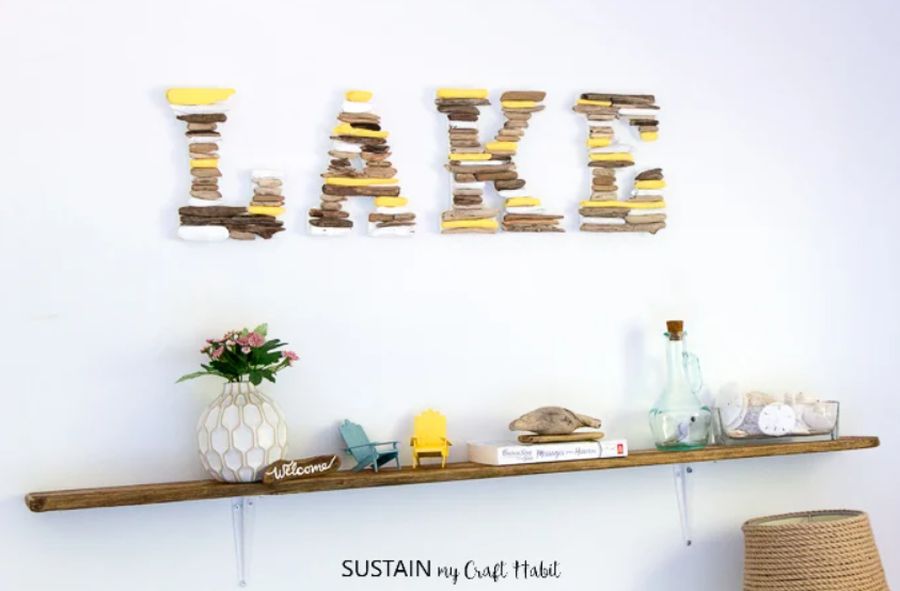 Driftwood shelves