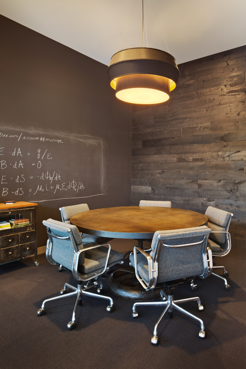 Dropbox HQ meeting room with chalk paint