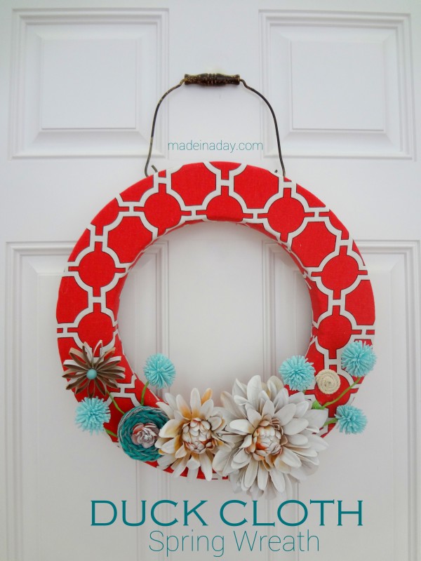 Duck cloth spring wreath