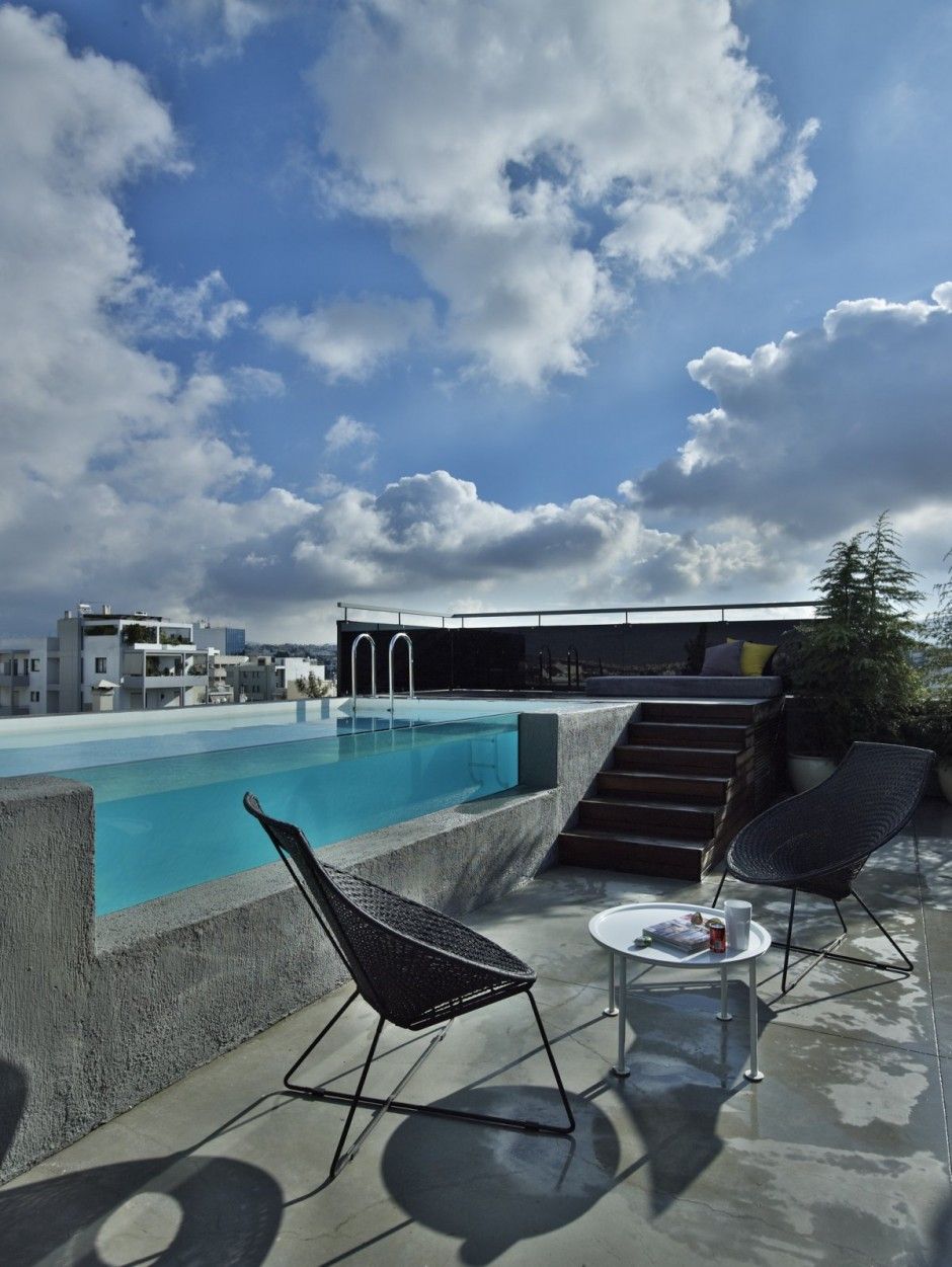 Duplex apartment in Athens, Greece - See Through pool