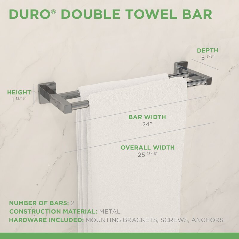 Duro Double Wall Mounted Towel Bar