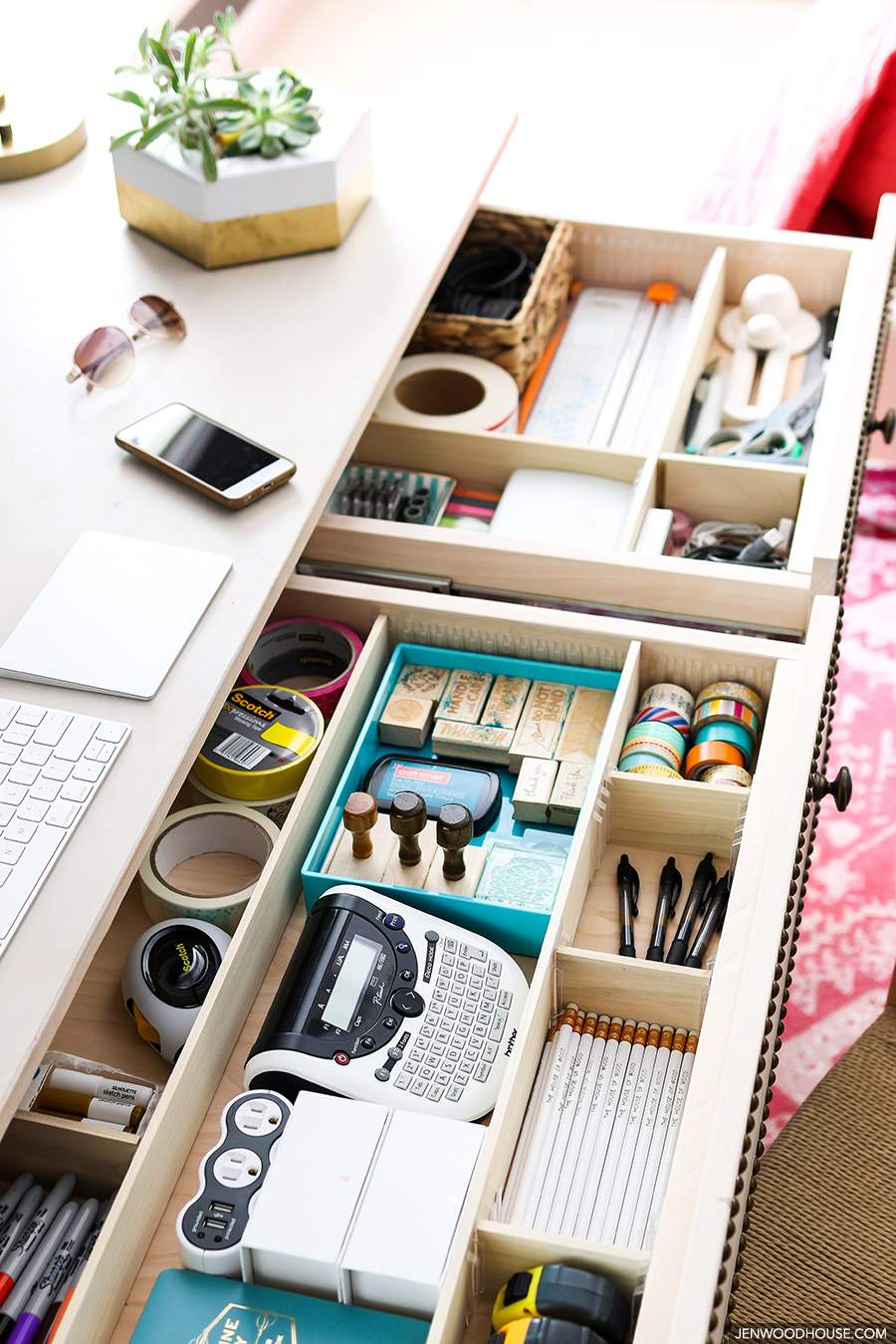 At Home Office DIY Drawer Organizer