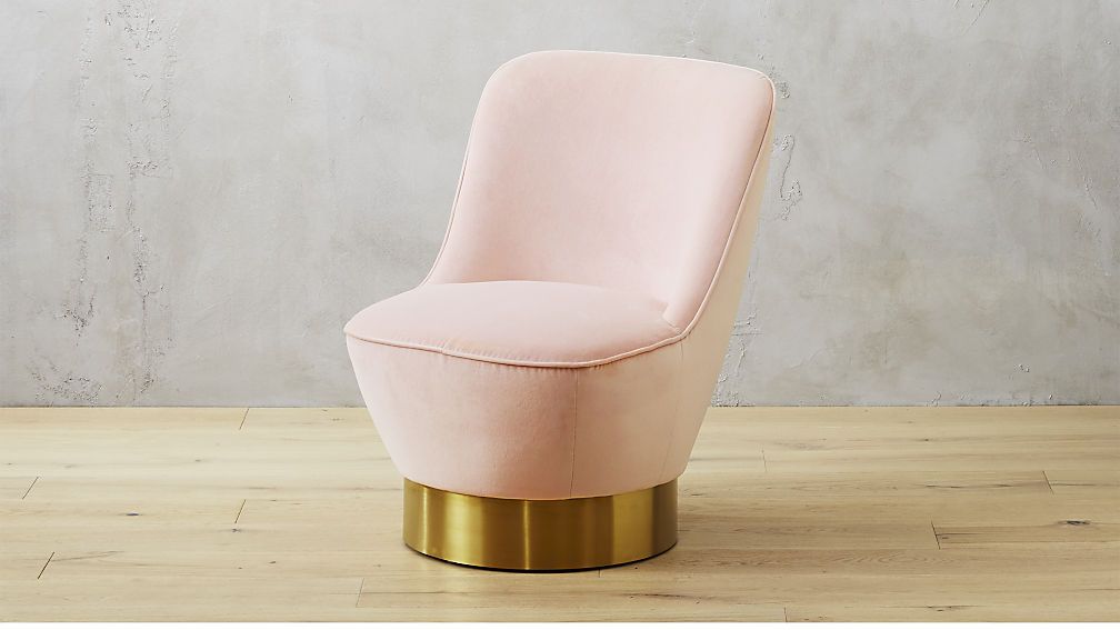 Eclectic bedroom blush accent chair