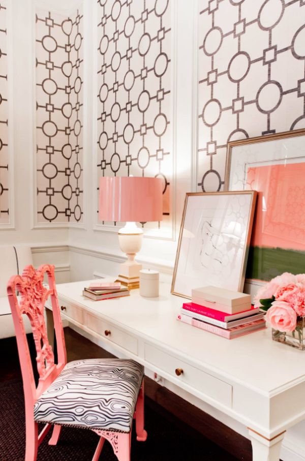 Eclectic freestanding desk home office photo in New York