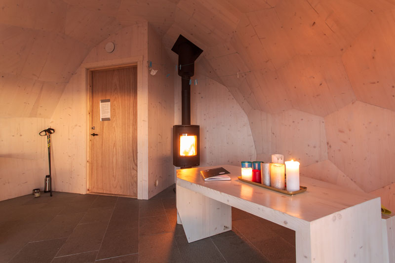 Egg Shaped Wood Cabin interior