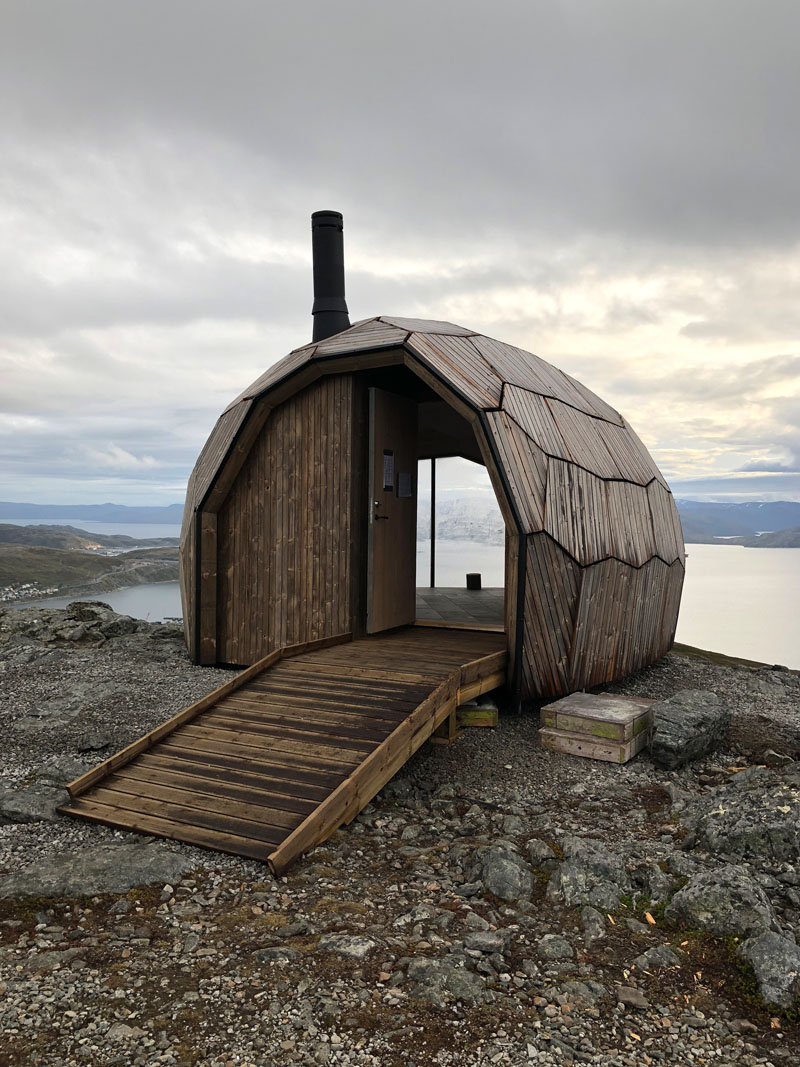 Egg Shaped Wood Cabin view