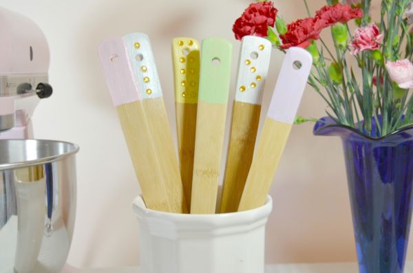 Embellished Wooden Utensils An Easy DIY