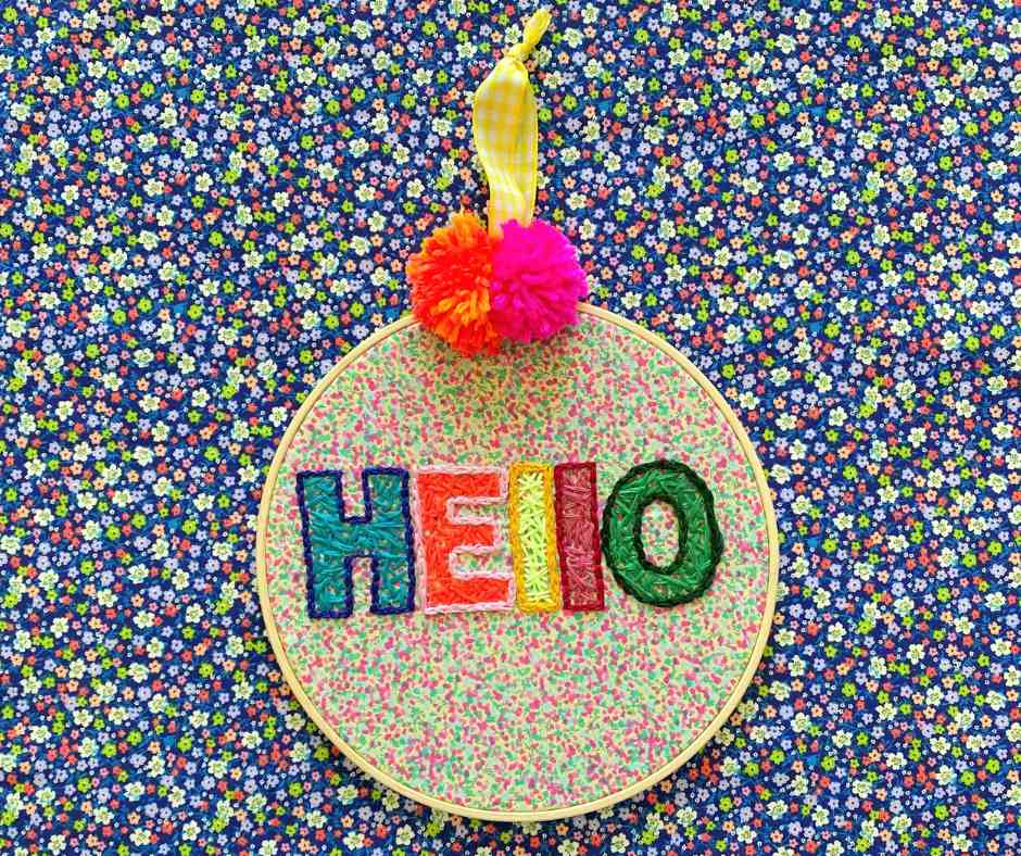 Embroidered Pom Pom Sign