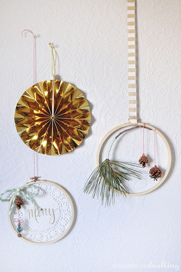 Embroidery hoops Christmas Tree Ornaments