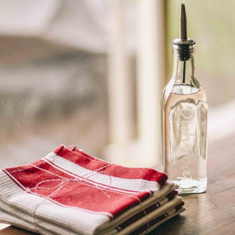 Etched dish soap bottle
