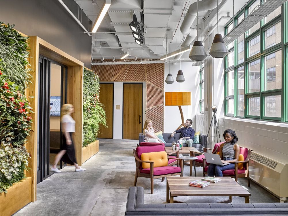 Etsy New York Office With Vertical Green Walls