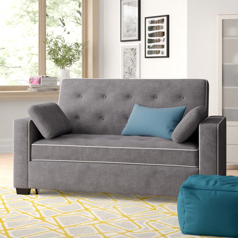 EvanWide Square Arm Convertible Sofa