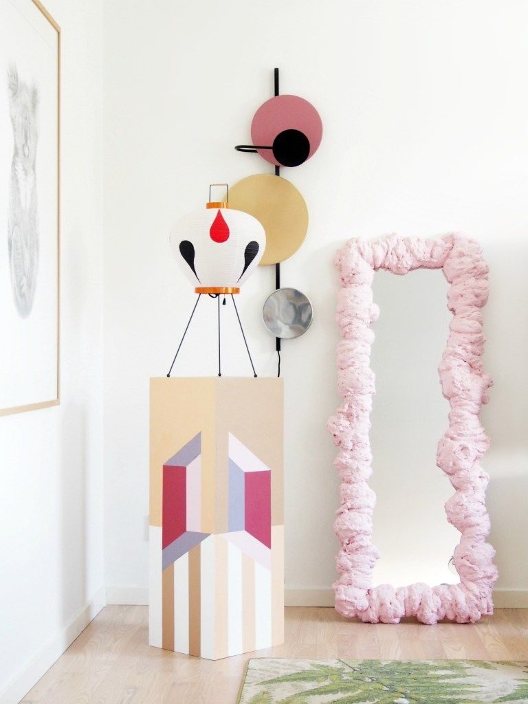 Expanding foam mirror frame