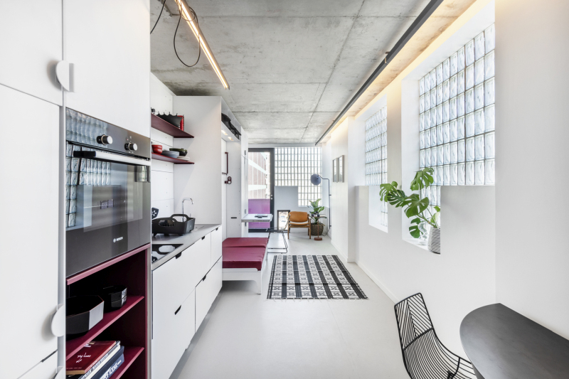 Eye Popping Pink Balconies interior